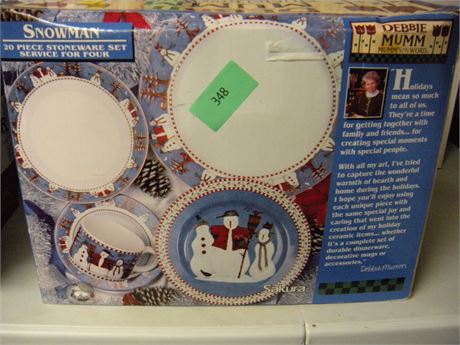 Lot Of Snowman Plates
