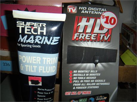 Spotting Pens & Power Trim & Tilt Fluid & Plastic Wrench Display & TV Antenna