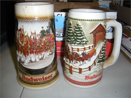 2 Budweiser Beer Steins