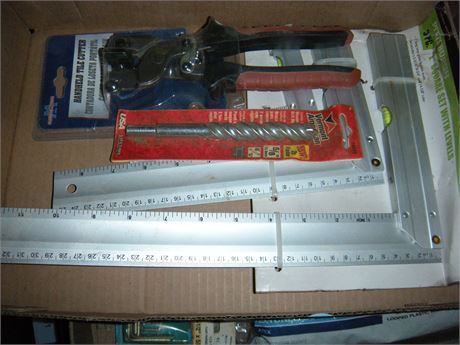 Handheld Tile Cutter & 2" Square Set With Levels & Misc.
