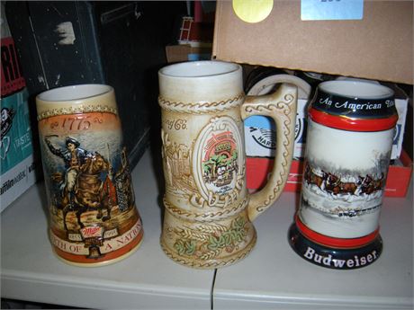 3 Collectible Beer Steins