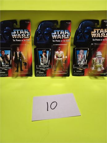 3 Star Wars The Power of the Force Figures - 1995 & 1996