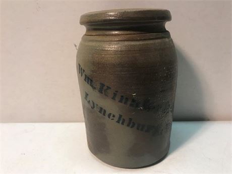 1800's Donaghho Wm. Kinnier & Co. Lynchburg, VA Crock Stone Jar