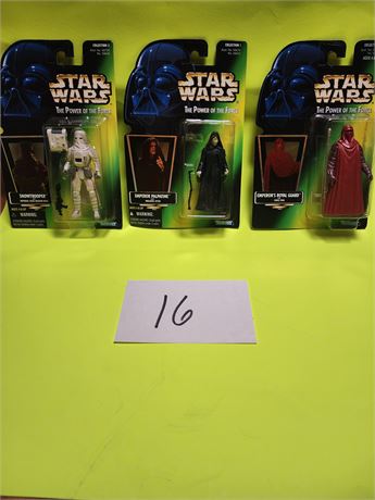 3 Star Wars The Power of the Force Figures - 1996 & 1997