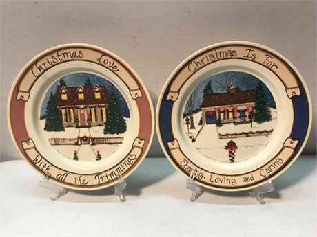 Christmas Plates with Stands