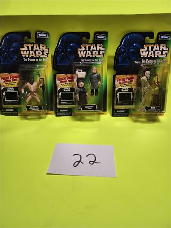 3 Star Wars The Power of the Force Figures - 1996 & 1997