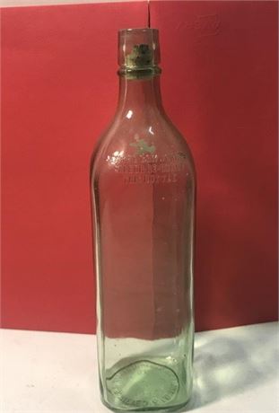 Vintage J.R. Nieves Green Glass Bottle