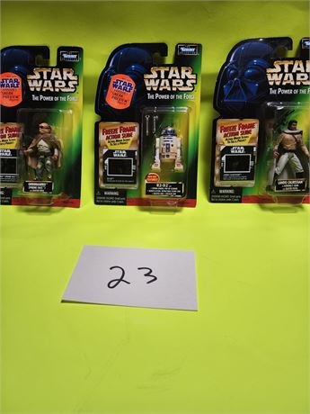 3 Star Wars The Power of the Force Figures - 1997 & 1998