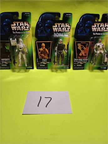 3 Star Wars The Power of the Force Figures - 1996 & 1997