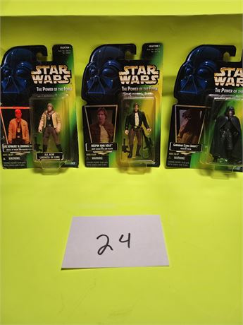 3 Star Wars The Power of the Force Figures - 1996 & 1997