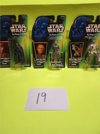 3 Star Wars The Power of the Force Figures - 1996 & 1997