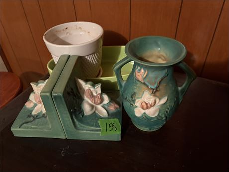 Decor, Bookends, Vase, Roseville Pottery
