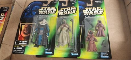 3 Star Wars The Power of the Force Figures - 1996