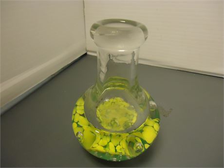 Glass Blown Vase & Paperweight
