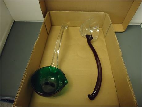 Vintage Glass Punch Laddles