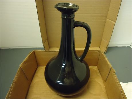 Antique Black Porcelain Meier's 44 Empty Bottle
