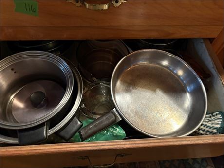 Pans, Knives, Containers Lot