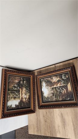 2 Wood Framed Artwork