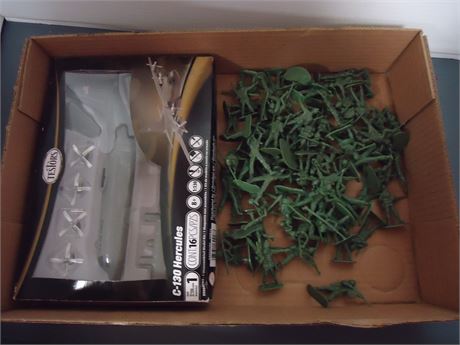 Toy Army Men & Testors C-130 Hercules Model Kit