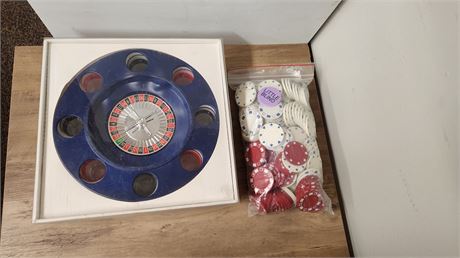 Poker Chips & Roulette Game