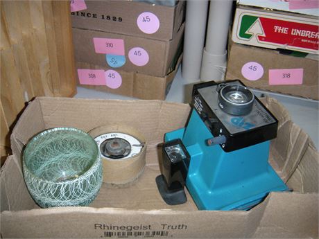 Vintage camera and glass