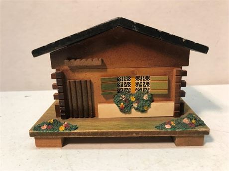 Vintage Chalet Wooden Music Box Japan