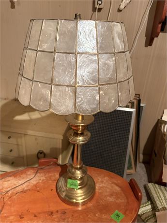 Capiz Shell and Brass Lamp
