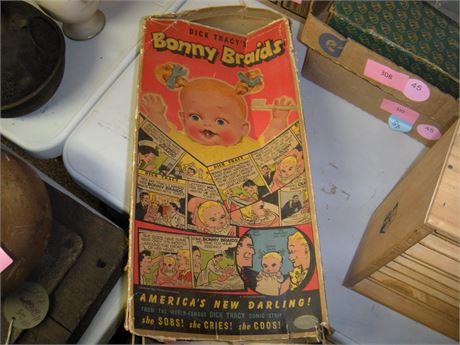 Dick Tracy Bonnie Braids. Empty box