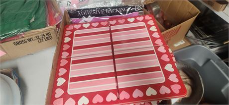 Tablecloth and valentine display