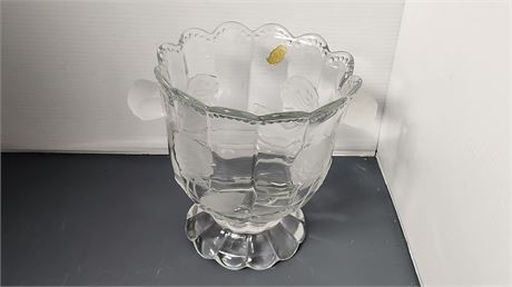 Imperlux hand cut crystal heavy & large vase
