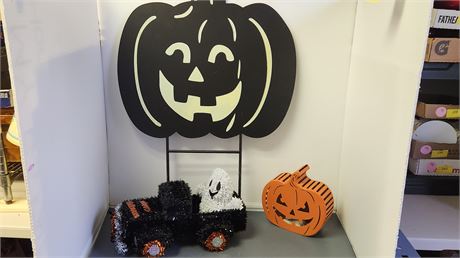 Glow - In - The - Dark Pumpkin & Lighted Orange Pumpkin & Truck