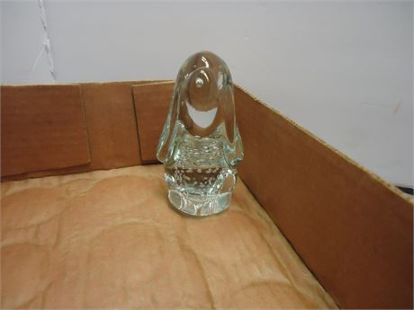 Glass Dog Paperweight