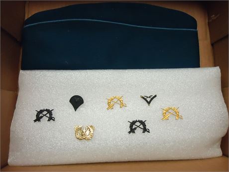 Military pins and hat