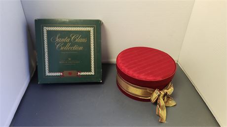 Santa Claus Collection Plate & Vintage Baby Shoes & Misc. Vintage Baby Items