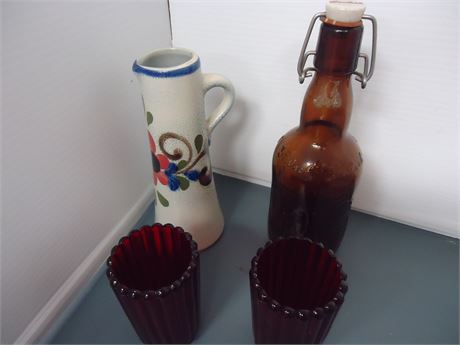 Bottle, candle holders