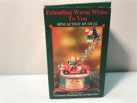 Enesco 1994 Christmas Rotating Fire Truck Music Box