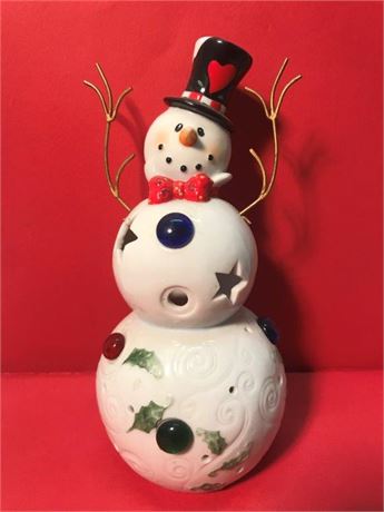 Tall Snowman Candleholder