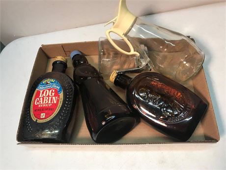 Flat of Maple Syrup Bottles & Pitchers