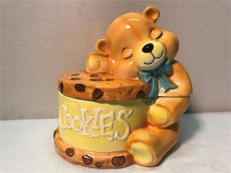Vintage Willits Designs Bear with Honey Pot Cookie Jar with Music Box