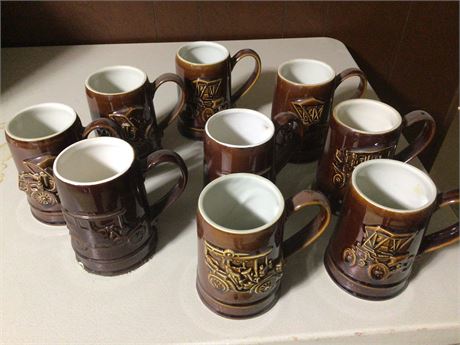 9 Collectable Mugs Stamped Ohio AAA Collection