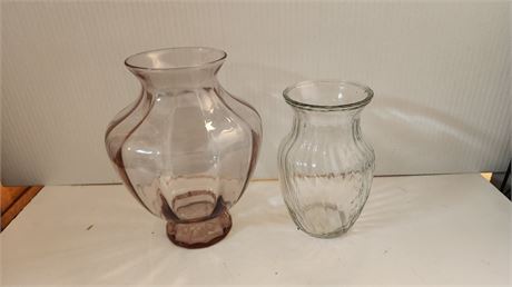 2 Glass Vases