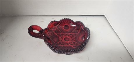 Red Glass Candle Holder
