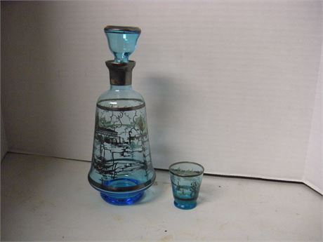 Glass Decorative Decanter & Shot Glass