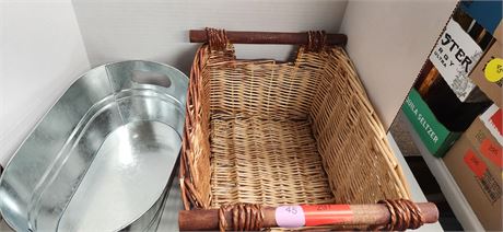 Basket and metal bucket