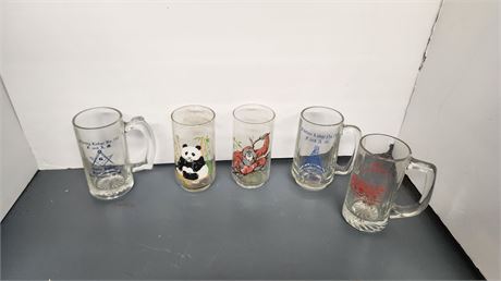 Lot Of Collectable Glass Mugs