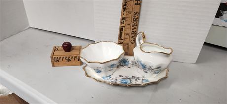 Salisbury Bone China Cream & Sugar Set & Small Wood Box