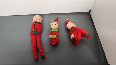 Vintage Christmas Elves. Some Holes In Them.