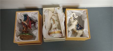 Lenox Gingerbread ManTrinket Box & Elephant & Eagle Trinket Boxes