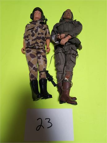 2 GI Joe Figures 1 stamped 2000 12"