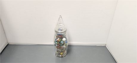 Glass Jar With Marbles